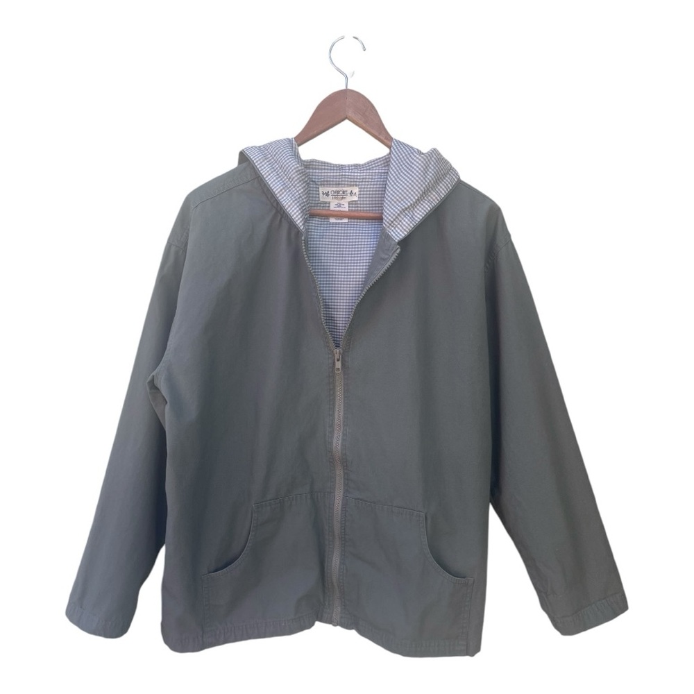 Cherokee Women's Hooded Olive Green Lightweight Jacket with Front Pocket Sz M - Picture 2 of 10